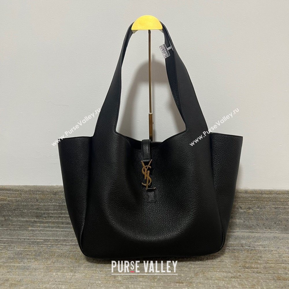 Saint Laurent Bea Tote in Grained Leather 763435 Black 2023 (NA-23111001)