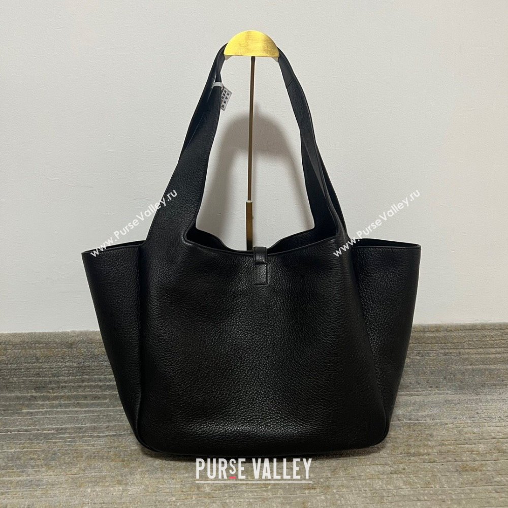 Saint Laurent Bea Tote in Grained Leather 763435 Black 2023 (NA-23111001)