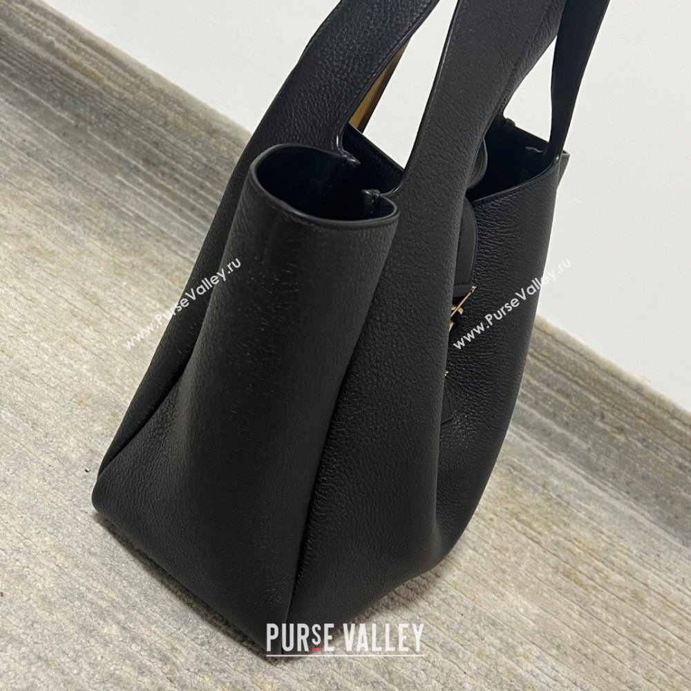 Saint Laurent Bea Tote in Grained Leather 763435 Black 2023 (NA-23111001)