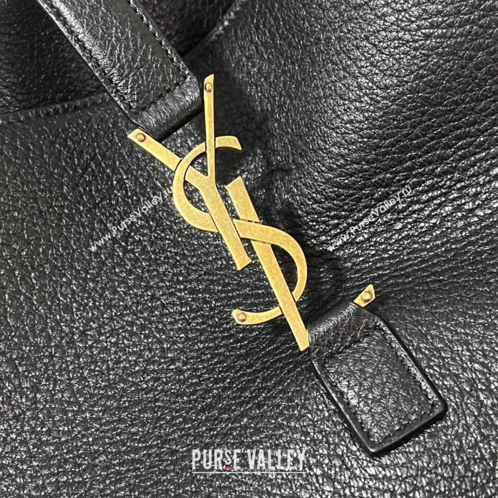 Saint Laurent Bea Tote in Grained Leather 763435 Black 2023 (NA-23111001)