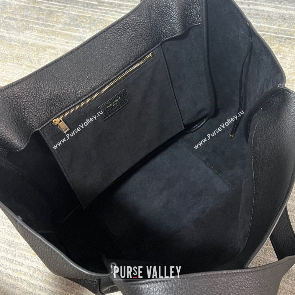 Saint Laurent Bea Tote in Grained Leather 763435 Black 2023 (NA-23111001)