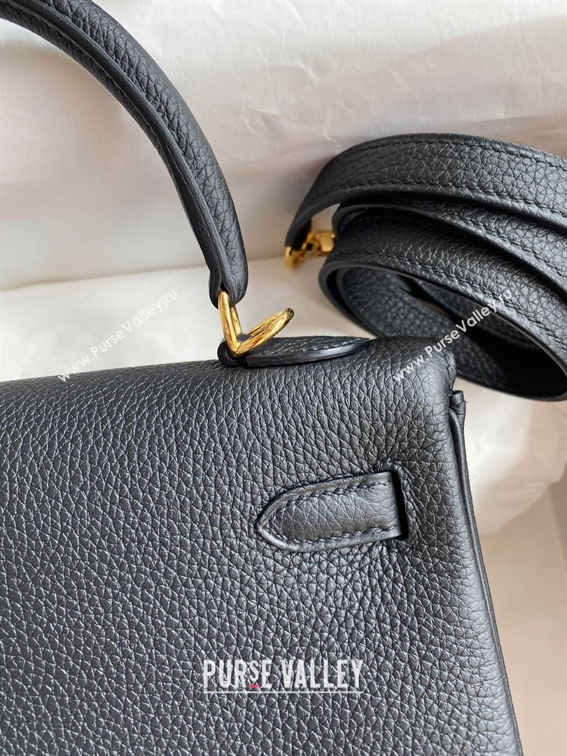 Hermes Kelly 25/28cm Bag in Original Togo Leather Black/Gold 2024(Handmade) (M-24022815)