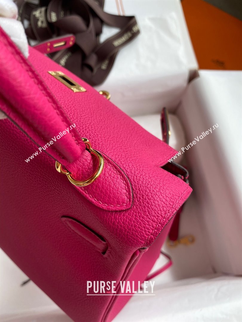 Hermes Kelly 25/28cm Bag in Original Togo Leather Rosy/Gold 2024(Handmade) (M-24022816)