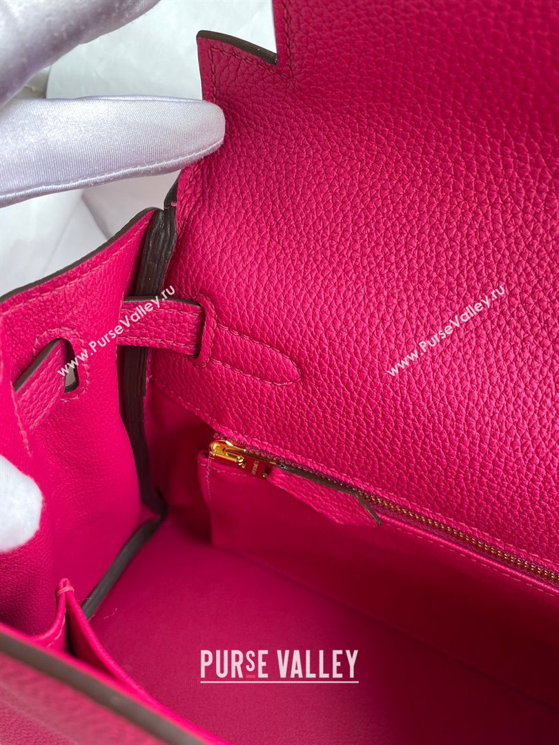 Hermes Kelly 25/28cm Bag in Original Togo Leather Rosy/Gold 2024(Handmade) (M-24022816)