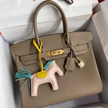 Hermes Birkin 30cm/35cm Bag in Original Togo Leather Turtledove Grey/Gold 2024 (Full Handmade) (XYA-24040905)
