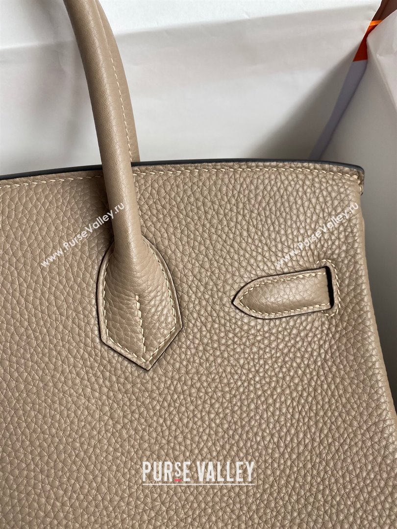 Hermes Birkin 30cm/35cm Bag in Original Togo Leather Turtledove Grey/Gold 2024 (Full Handmade) (XYA-24040905)