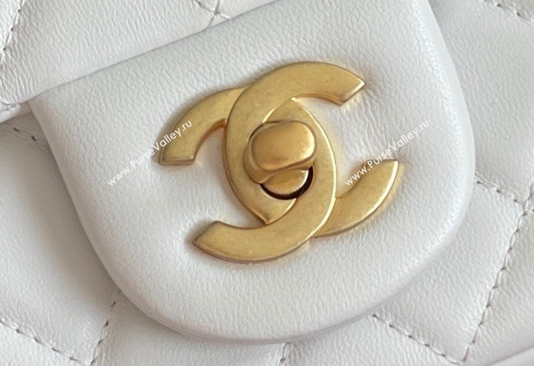 Chanel Lambskin Small Flap Bag with Gold-Tone Metal Ball Chain AS1787 White 2024 Top Quality (SHUNY-24072213)