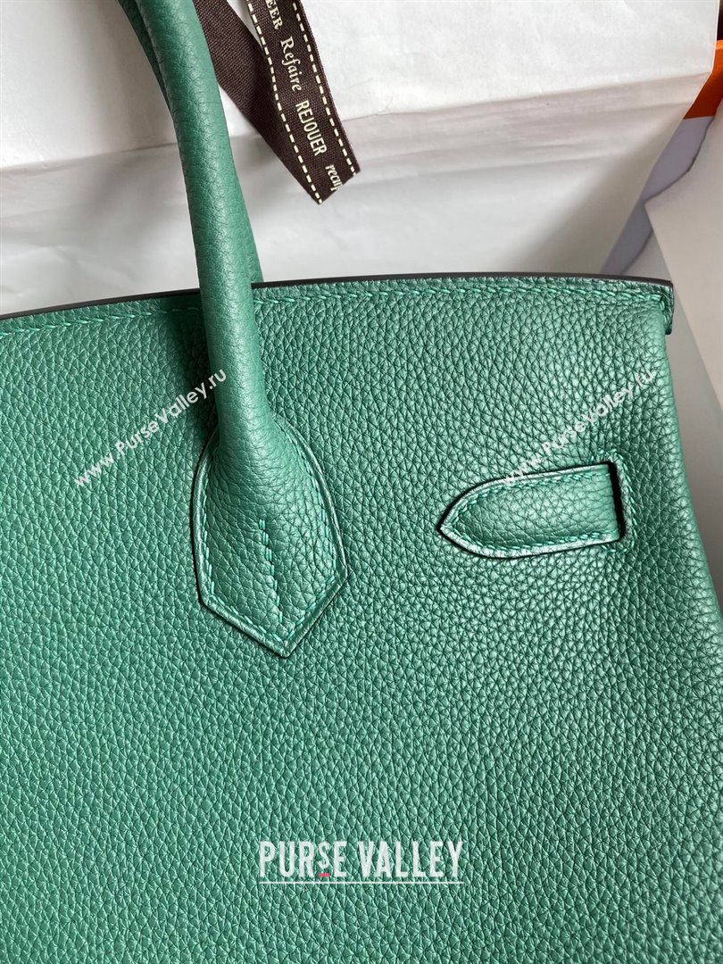 Hermes Birkin 30cm/35cm Bag in Original Togo Leather Peacock Green/Gold 2024 (Full Handmade) (XYA-24040906)
