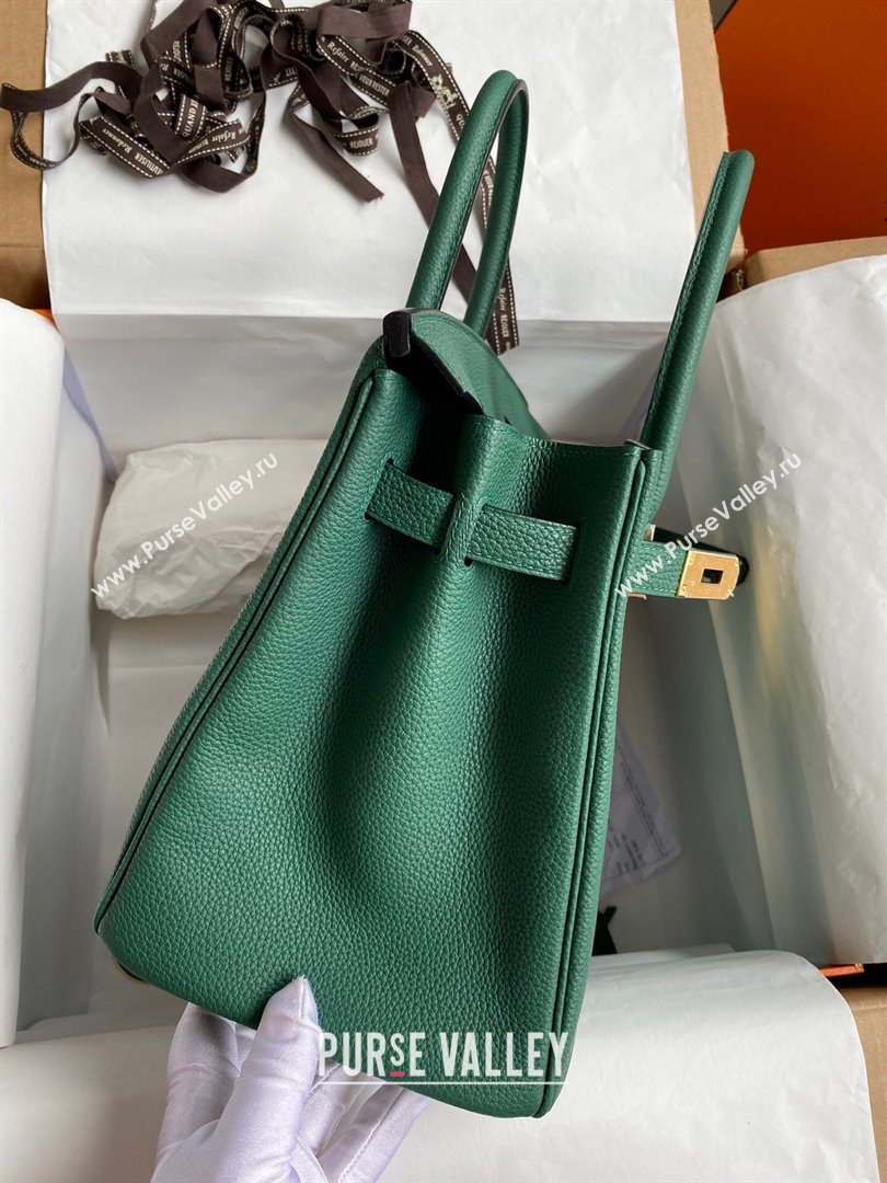 Hermes Birkin 30cm/35cm Bag in Original Togo Leather Peacock Green/Gold 2024 (Full Handmade) (XYA-24040906)