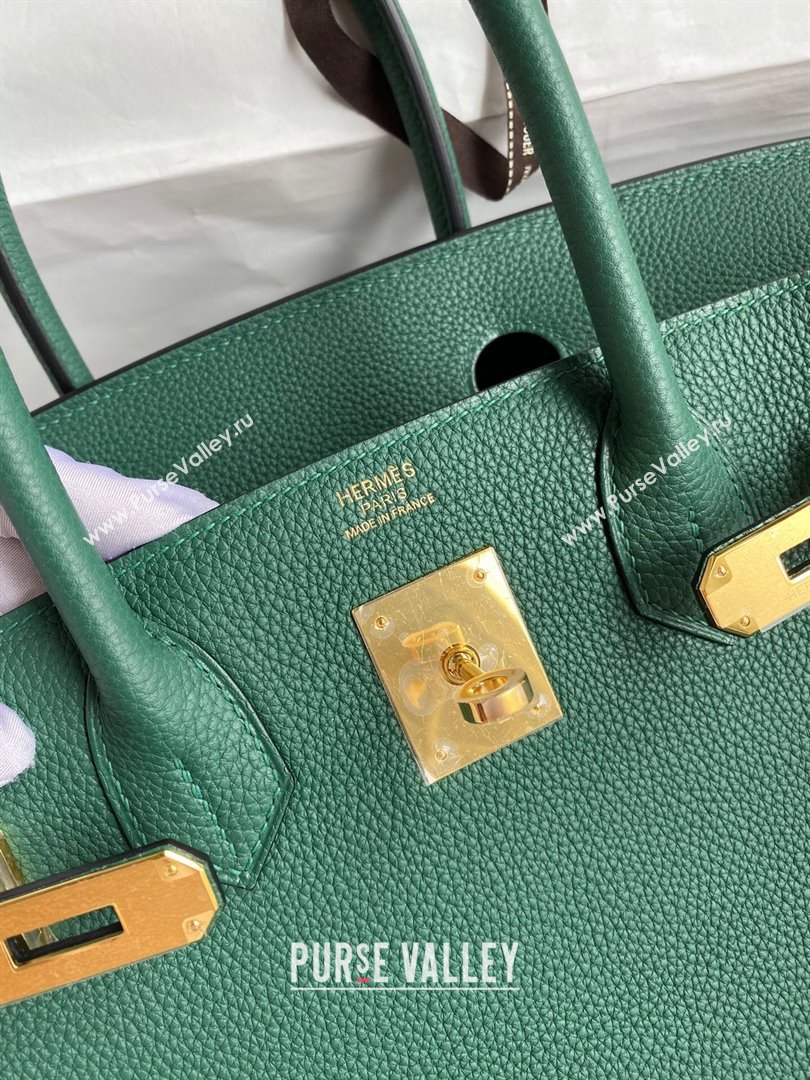Hermes Birkin 30cm/35cm Bag in Original Togo Leather Peacock Green/Gold 2024 (Full Handmade) (XYA-24040906)
