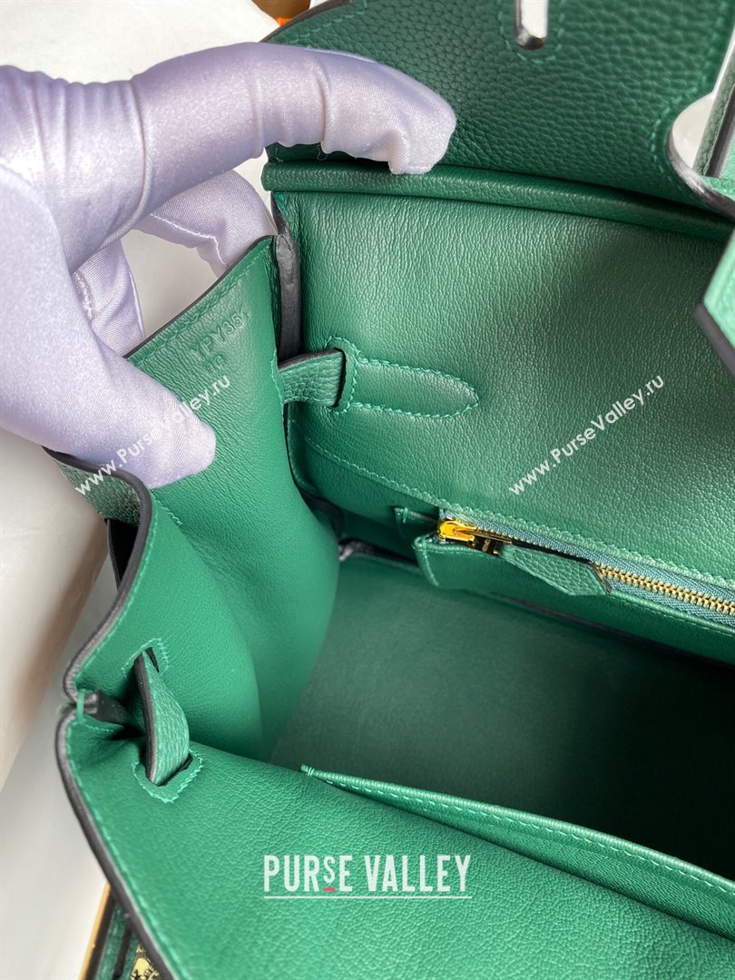 Hermes Birkin 30cm/35cm Bag in Original Togo Leather Peacock Green/Gold 2024 (Full Handmade) (XYA-24040906)