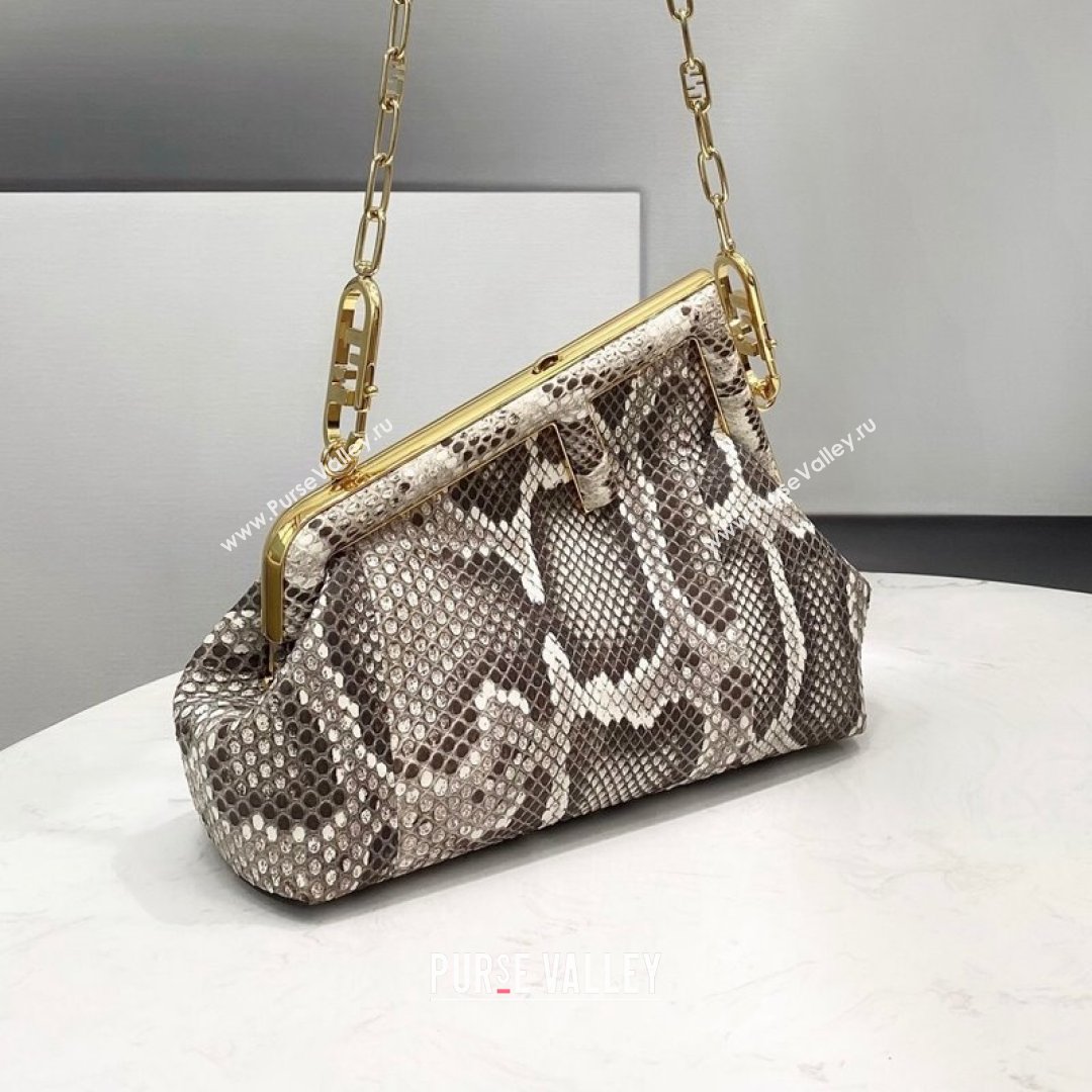 Fendi First Small Snakeskin Leather Bag Grey 2021 80018M (CL-21090612)