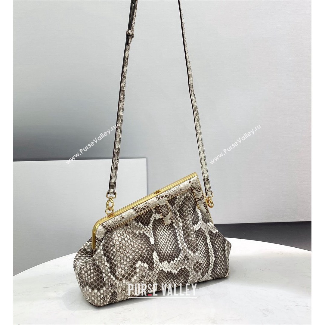 Fendi First Small Snakeskin Leather Bag Grey 2021 80018M (CL-21090612)
