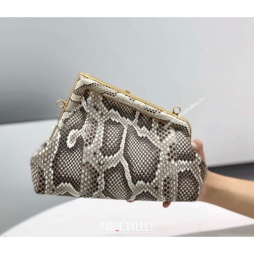 Fendi First Small Snakeskin Leather Bag Grey 2021 80018M (CL-21090612)