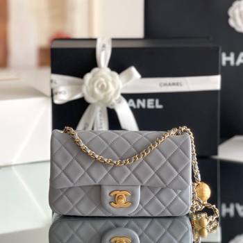 Chanel Lambskin Small Flap Bag with Gold-Tone Metal Ball Chain AS1787 Grey 2024 Top Quality (SHUNY-24072214)