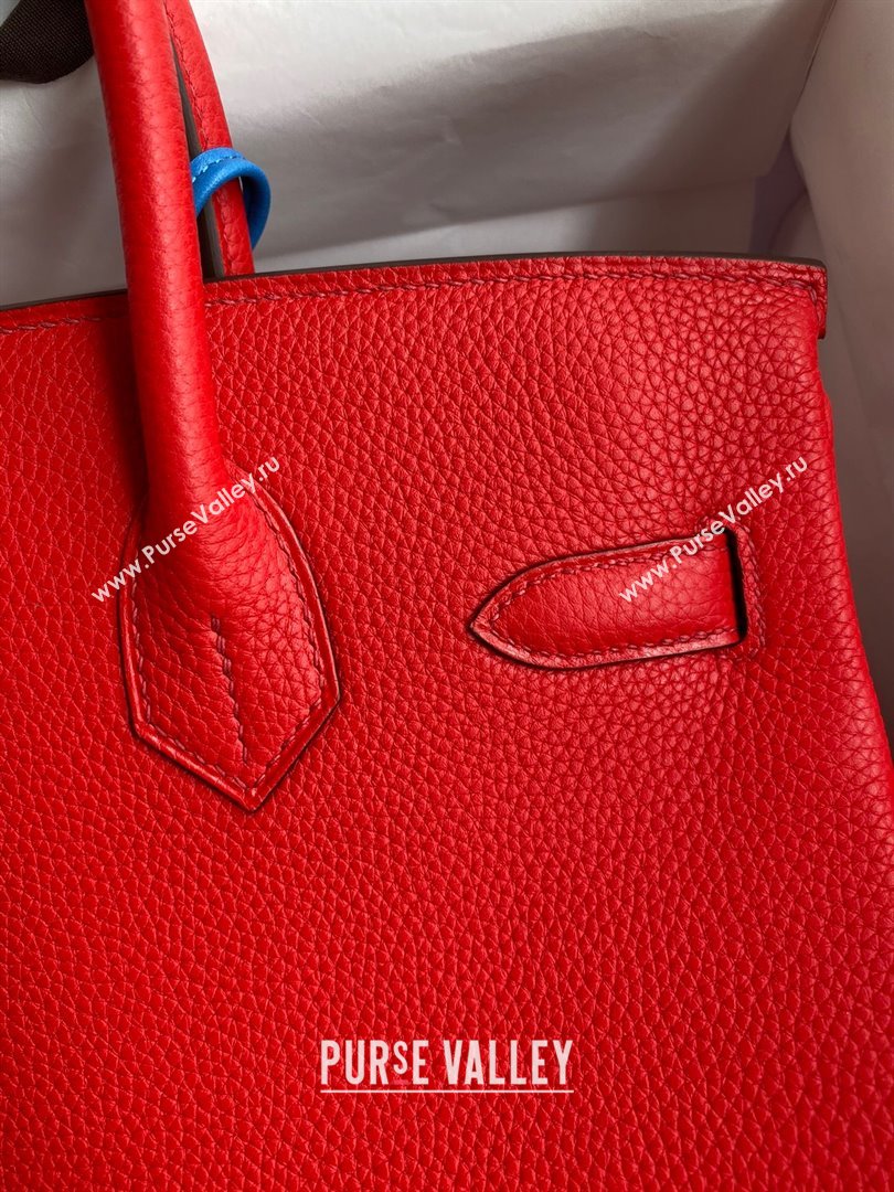 Hermes Birkin 30cm/35cm Bag in Original Togo Leather National Flag Red/Gold 2024 (Full Handmade) (XYA-24040907)