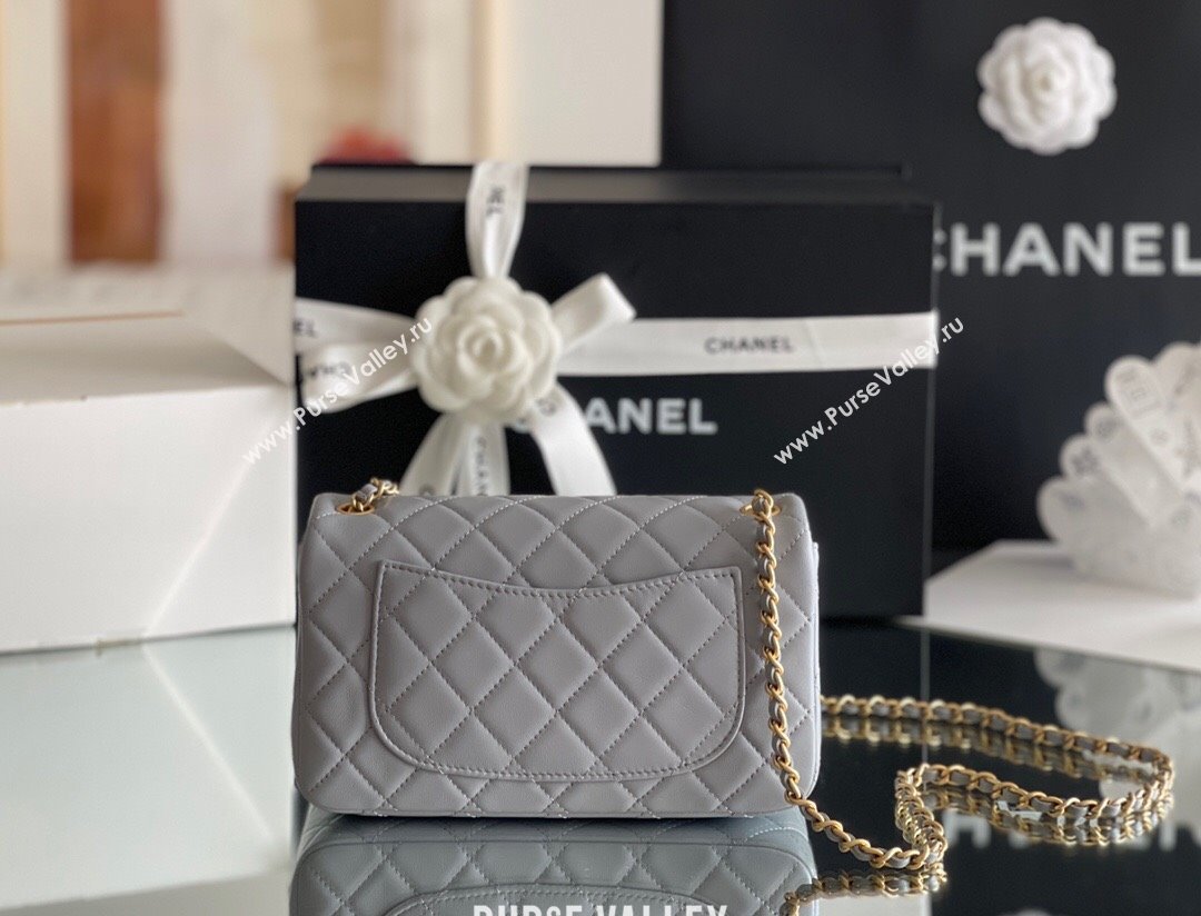 Chanel Lambskin Small Flap Bag with Gold-Tone Metal Ball Chain AS1787 Grey 2024 Top Quality (SHUNY-24072214)