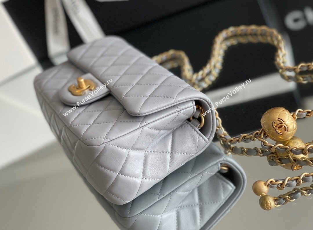 Chanel Lambskin Small Flap Bag with Gold-Tone Metal Ball Chain AS1787 Grey 2024 Top Quality (SHUNY-24072214)