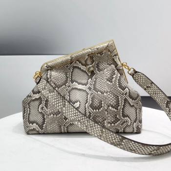 Fendi First Medium Snakeskin Leather Bag Grey 2021 80018L (CL-21090614)