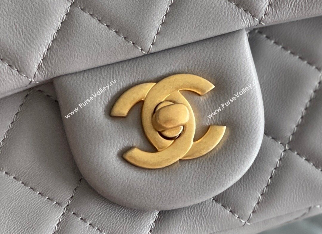 Chanel Lambskin Small Flap Bag with Gold-Tone Metal Ball Chain AS1787 Grey 2024 Top Quality (SHUNY-24072214)