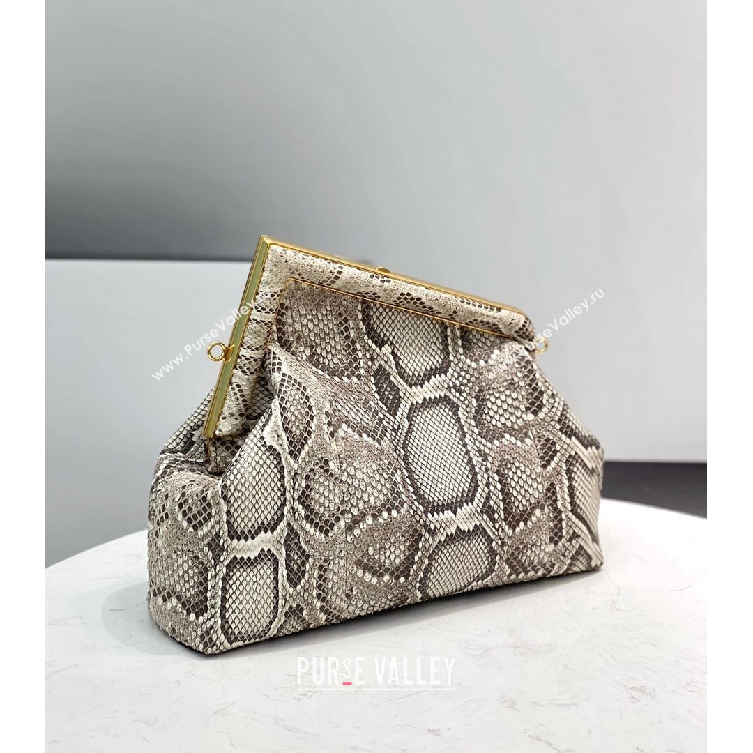 Fendi First Medium Snakeskin Leather Bag Grey 2021 80018L (CL-21090614)