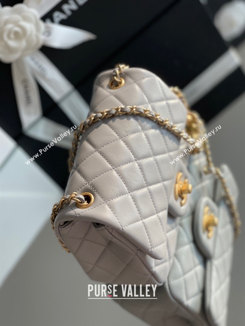 Chanel Lambskin Mini Square Flap Bag with Gold-Tone Metal Ball Chain AS1786 Grey 2024 Top Quality (SHUNY-24072217)