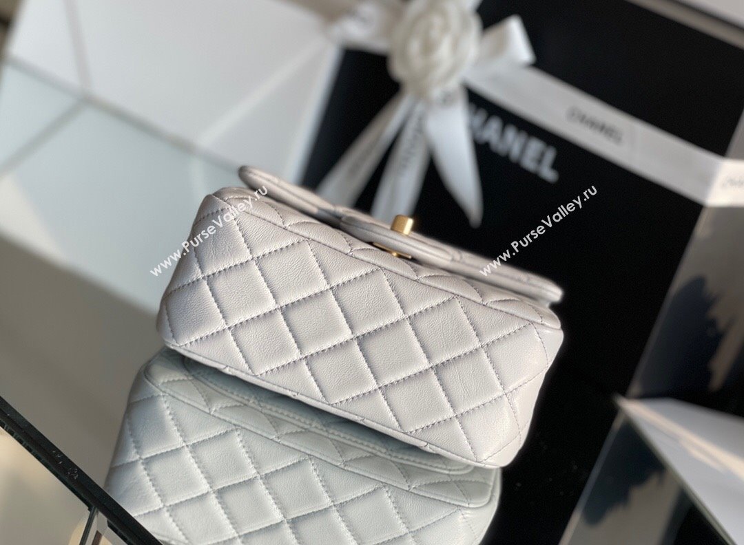 Chanel Lambskin Mini Square Flap Bag with Gold-Tone Metal Ball Chain AS1786 Grey 2024 Top Quality (SHUNY-24072217)