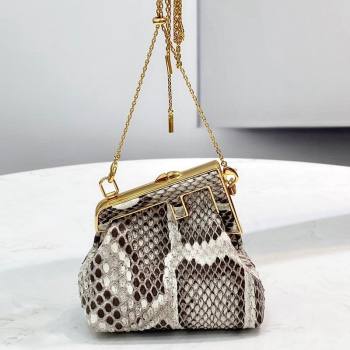 Fendi First Nano Bag Charm in Grey Snakeskin Leather 2021 80018S (CL-21090435)