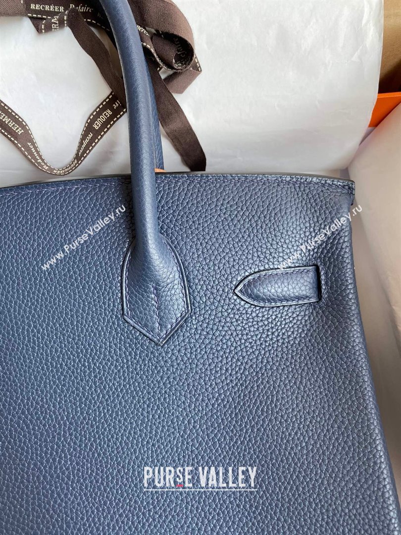 Hermes Birkin 30cm/35cm Bag in Original Togo Leather Royal Blue/Gold 2024 (Full Handmade) (XYA-24040910 )