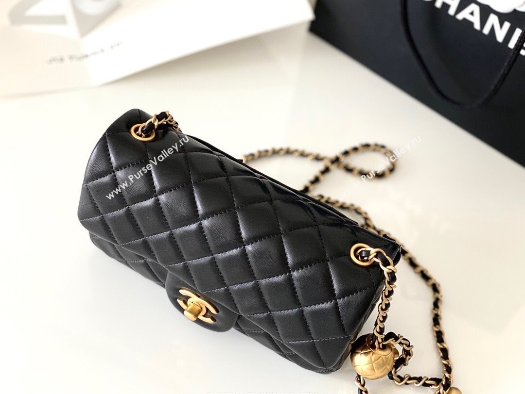 Chanel Lambskin Small Flap Bag with Gold-Tone Metal Ball Chain AS1787 Black 2024 Top Quality (SHUNY-24072215)