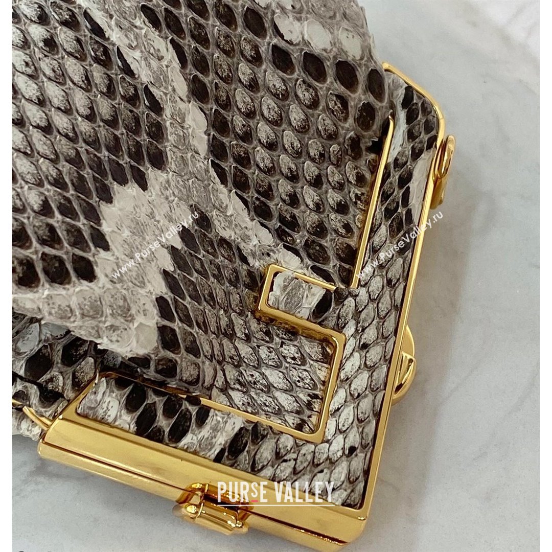 Fendi First Nano Bag Charm in Grey Snakeskin Leather 2021 80018S (CL-21090435)