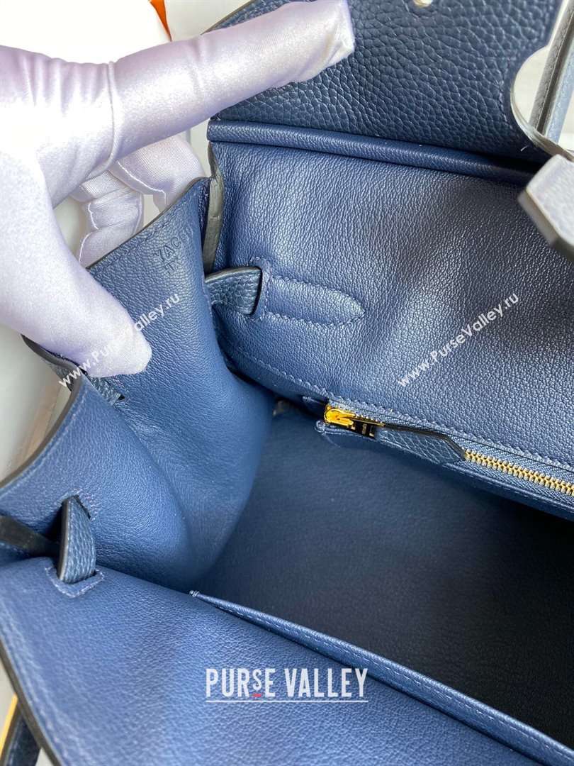 Hermes Birkin 30cm/35cm Bag in Original Togo Leather Royal Blue/Gold 2024 (Full Handmade) (XYA-24040910 )