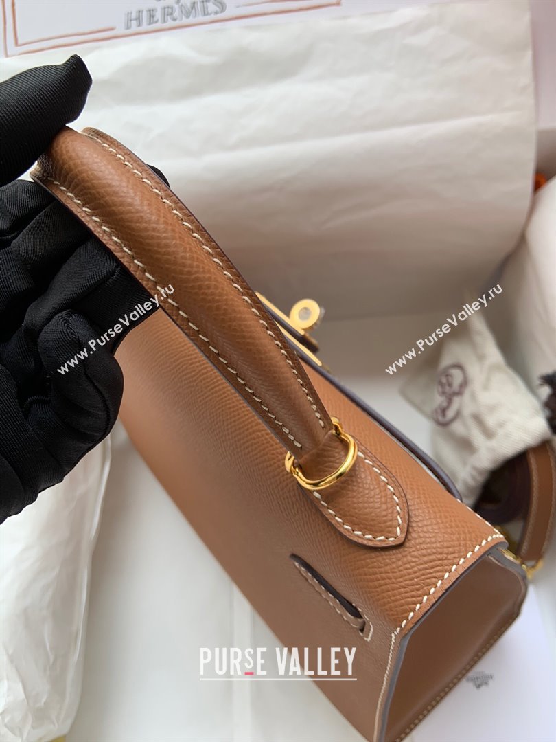 Hermes Kelly 25/28/32cm Bag in Original Epsom Leather Brown/Gold 2024 (Handmand) (M-24021923)