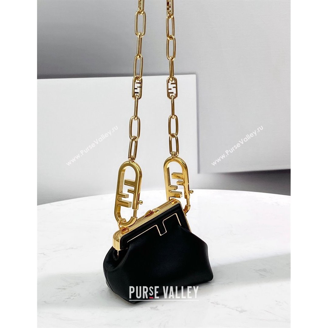 Fendi First Nano Bag Charm in Black Nappa Leather 2021 80018S (CL-21090433)