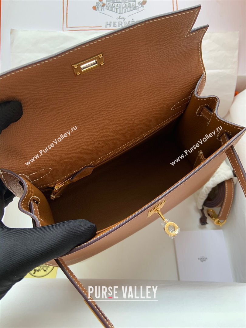 Hermes Kelly 25/28/32cm Bag in Original Epsom Leather Brown/Gold 2024 (Handmand) (M-24021923)