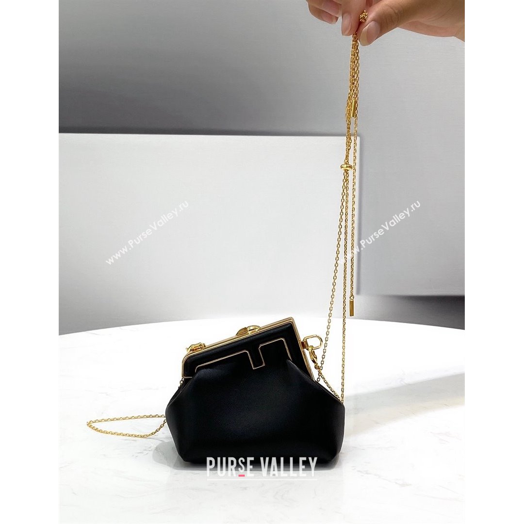 Fendi First Nano Bag Charm in Black Nappa Leather 2021 80018S (CL-21090433)