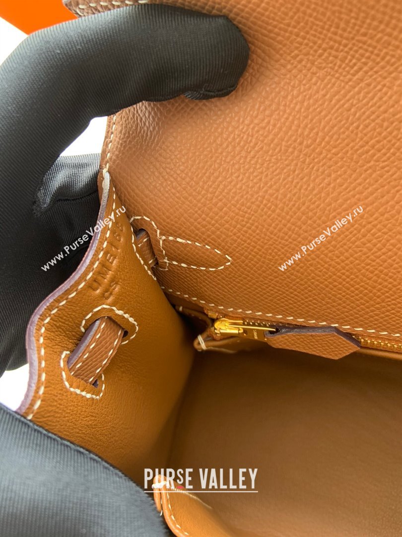 Hermes Kelly 25/28/32cm Bag in Original Epsom Leather Brown/Gold 2024 (Handmand) (M-24021923)