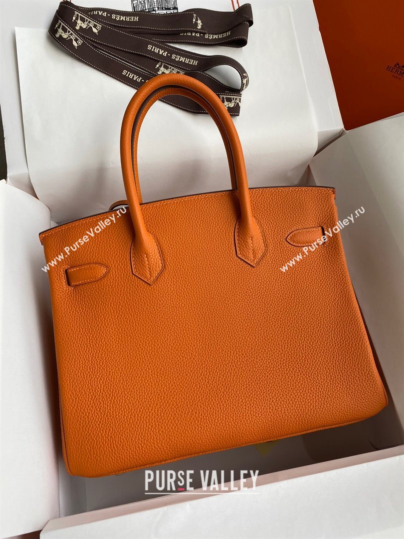 Hermes Birkin 30cm/35cm Bag in Original Togo Leather Orange/Gold 2024 (Full Handmade) (XYA-24040909)