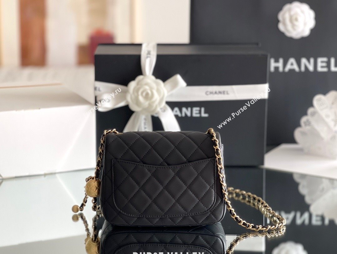 Chanel Lambskin Mini Square Flap Bag with Gold-Tone Metal Ball Chain AS1786 Black 2024 Top Quality (SHUNY-24072218)