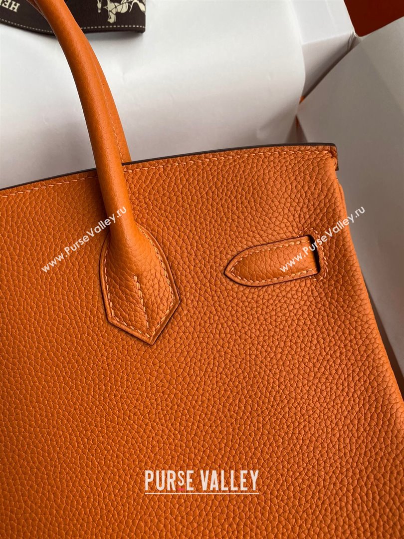 Hermes Birkin 30cm/35cm Bag in Original Togo Leather Orange/Gold 2024 (Full Handmade) (XYA-24040909)