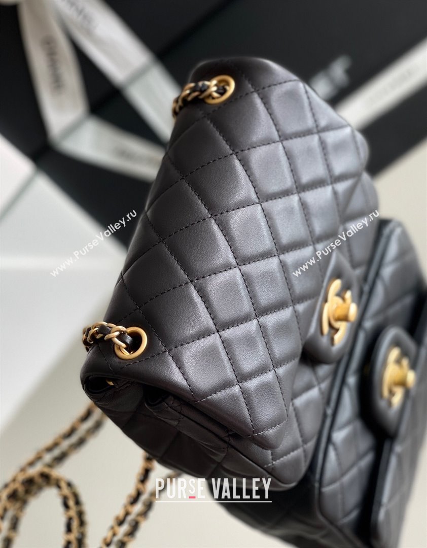 Chanel Lambskin Mini Square Flap Bag with Gold-Tone Metal Ball Chain AS1786 Black 2024 Top Quality (SHUNY-24072218)