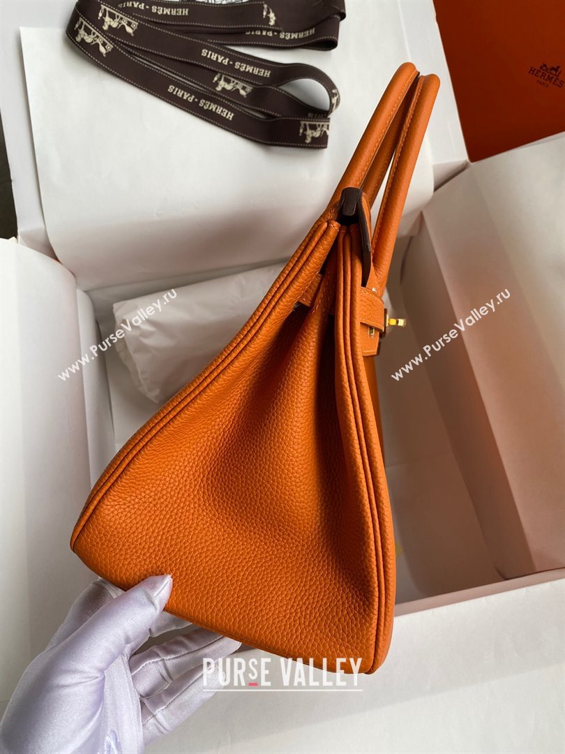 Hermes Birkin 30cm/35cm Bag in Original Togo Leather Orange/Gold 2024 (Full Handmade) (XYA-24040909)