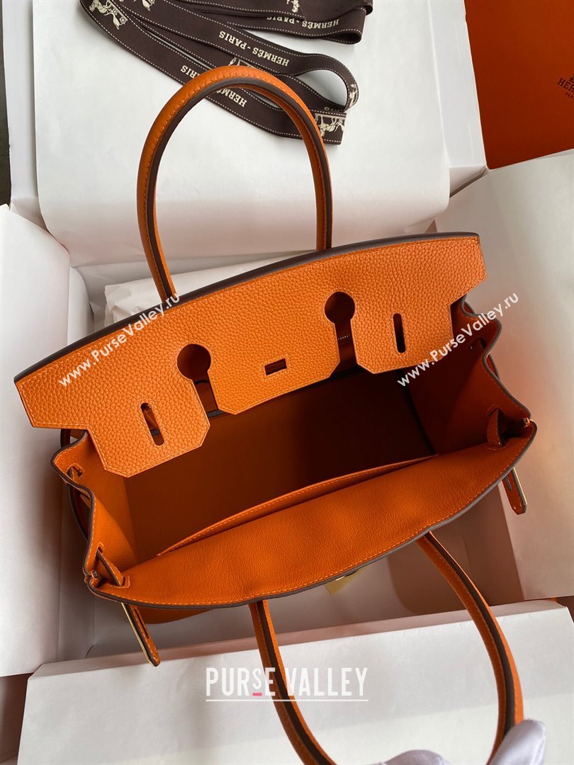 Hermes Birkin 30cm/35cm Bag in Original Togo Leather Orange/Gold 2024 (Full Handmade) (XYA-24040909)