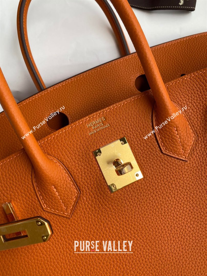 Hermes Birkin 30cm/35cm Bag in Original Togo Leather Orange/Gold 2024 (Full Handmade) (XYA-24040909)