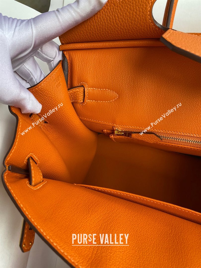 Hermes Birkin 30cm/35cm Bag in Original Togo Leather Orange/Gold 2024 (Full Handmade) (XYA-24040909)
