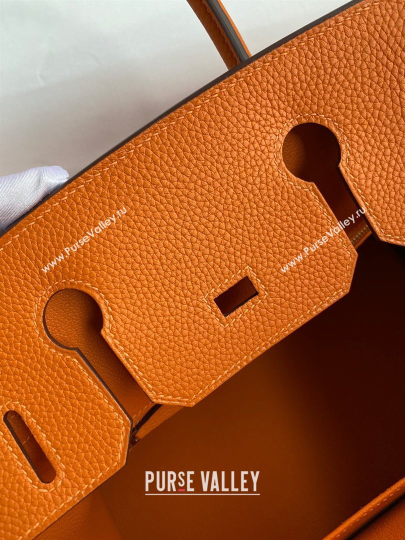 Hermes Birkin 30cm/35cm Bag in Original Togo Leather Orange/Gold 2024 (Full Handmade) (XYA-24040909)