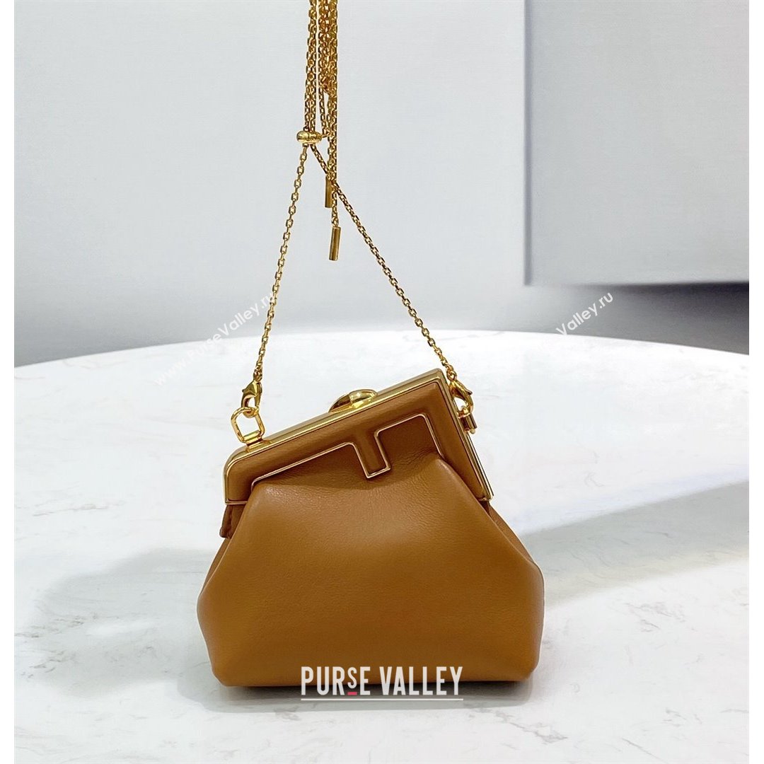 Fendi First Nano Bag Charm in Caramel Brown Nappa Leather 2021 80018S (CL-21090432)