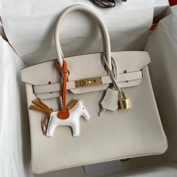 Hermes Birkin 30cm/35cm Bag in Original Togo Leather Milkshake White/Gold 2024 (Full Handmade) (XYA-24040911)
