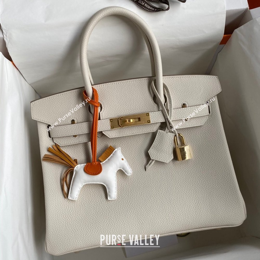 Hermes Birkin 30cm/35cm Bag in Original Togo Leather Milkshake White/Gold 2024 (Full Handmade) (XYA-24040911)