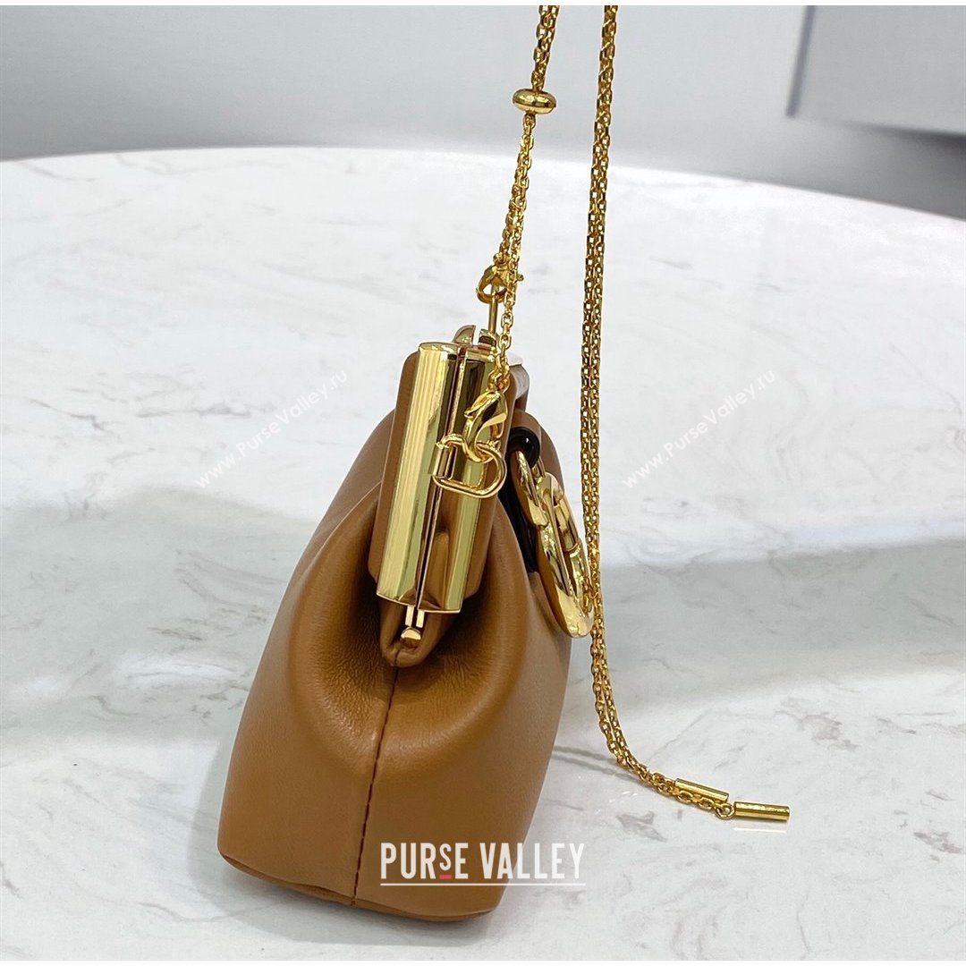 Fendi First Nano Bag Charm in Caramel Brown Nappa Leather 2021 80018S (CL-21090432)